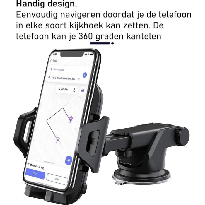 Universele Autohouder Telefoon Sterke Zuignap - Geschikt voor Dashboard - Voorruit - Raam - Bureau - Auto Accessoires - Telefoonhouders Auto - GSM - Smartphonehouder - Autohouders - Phreeze