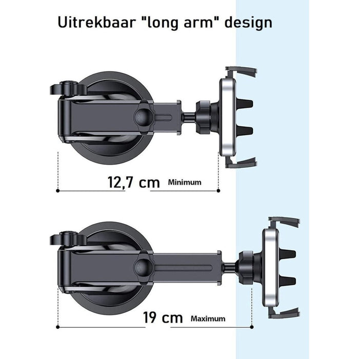 Universele Autohouder Telefoon Sterke Zuignap - Geschikt voor Dashboard - Voorruit - Raam - Bureau - Auto Accessoires - Telefoonhouders Auto - GSM - Smartphonehouder - Autohouders - Phreeze