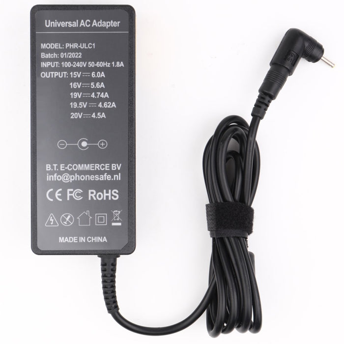 Universele Laptop Adapter 45W-65W-90W - Automatische Herkenning - Asus - Acer-HP - Dell - Lenovo - Samsung - Sony - Accu Laders - Phreeze