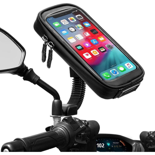 Universele motorhouder | Spiegelmontagestandaard | Stuur Telefoon houder | Scooter | Activa | Fiets | Motor | Tot 6.7 inch - Fietshouders - Phreeze