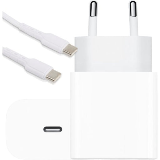 Universele USB-C Adapter / Oplader met USB-C naar USB-C kabel - Snellader - 2 Meter - Wt - Opladers - Phreeze