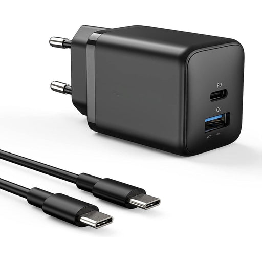 USB A en USB-C Adapter + USB-C Kabel - 35W Snellader - Ondersteunt Super Snel Laden (Samsung) - Geschikt voor o.a Samsung Galaxy S23 Ultra, A54,S22, S20 FE, S10, S9, A8, Tab S8, Tab S7 FE - Opladers - Phreeze