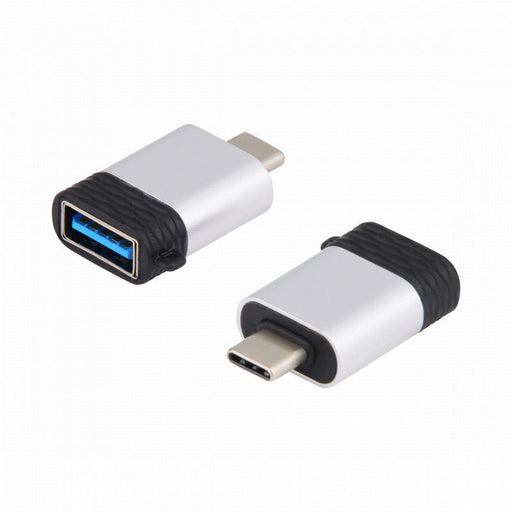 USB A naar USB-C Adapter - Aluminium Design - USB 3.0 A (Female) naar USB C (Male) - USB-A Phreeze™ Converter - Ondersteunt Snelladen en Data Overdracht - Met Sleutelhanger - Zilver - OTG Adapters - Phreeze