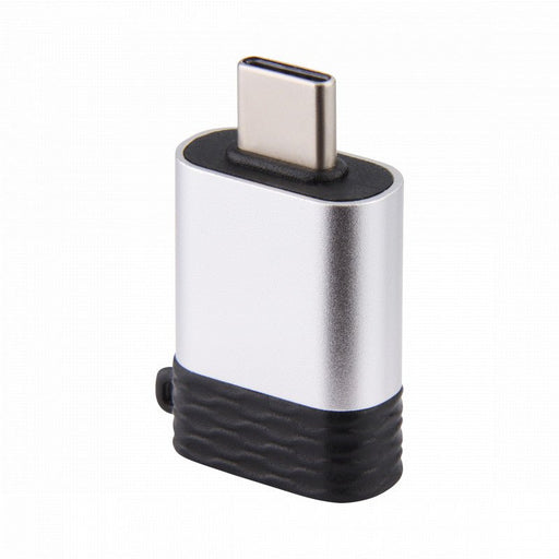 USB A naar USB-C Adapter - Aluminium Design - USB 3.0 A (Female) naar USB C (Male) - USB-A Phreeze™ Converter - Ondersteunt Snelladen en Data Overdracht - Met Sleutelhanger - Zilver - OTG Adapters - Phreeze