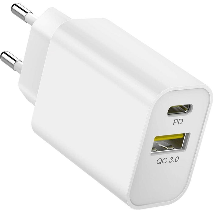 USB-A & USB-C Adapter 18W - Geschikt voor Apple iPhone/iPad en Samsung - Power delivery - Fast Charger - Iphone 12 oplader - Snellader