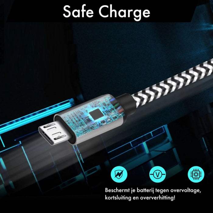 USB Adapter + Micro USB Kabel Samsung - 2 Meter - Snellader - Adaptive Fast Charge - Geschikt voor Samsung S5/S6/S7/ S7 Edge, Note 5, A3, A5, A7, A8, A9, J1, J2, J3, J4, J5, J6, J7, J8, Tab S2, Tab A 8.0 (2017 - Opladers - Phreeze