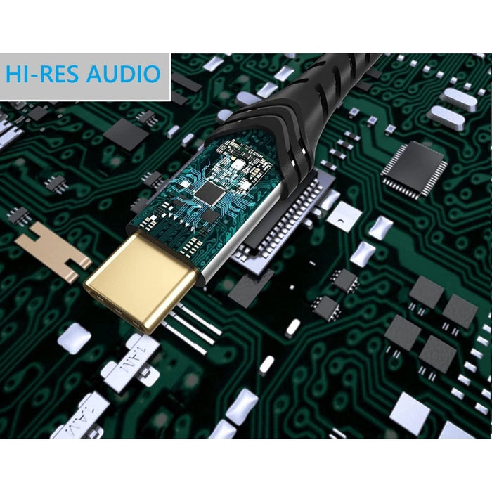 USB C Aux Kabel - Hi-Fi Hi-Res Audio - Nylon - Geschikt voor Samsung / Huawei / Xiaomi | USB C naar 3.5mm Jack | USB C naar Aux 3.5mm Jack | Samsung Audio Jack | Ondersteunt S20 / Note 20 / S10 / S10 Plus / Xiaomi / Huawei / OPPO / LG / SONY / NOKIA - Audio & Video - Phreeze