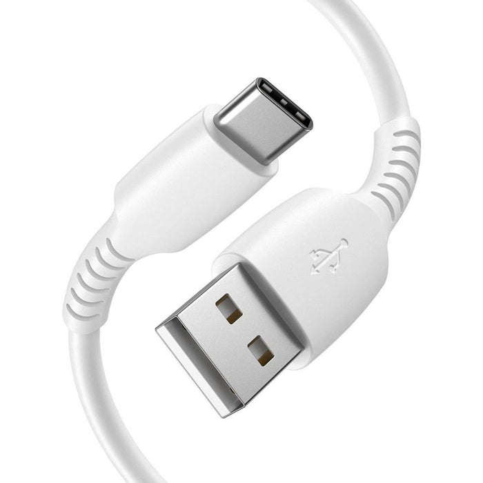 USB-C Data- en Laadkabel 1M - 2.4A Snellader Kabel - Fast en Quick Charge Oplaadkabel - Type C Naar USB-A - Oplaadsnoer Telefoon - Laptop - Samsung Galaxy en Note - Sony - OnePlus - PVC - Wit