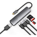 usb c hub - usb c adapter - hdmi - 2x usb-c - sd kaartlezers - 2x usb - docking station - grijs - usb c hub macbook pro / air / windows / usb c naar hdmi kabel / usb c hdmi adapter - Computer - Phreeze