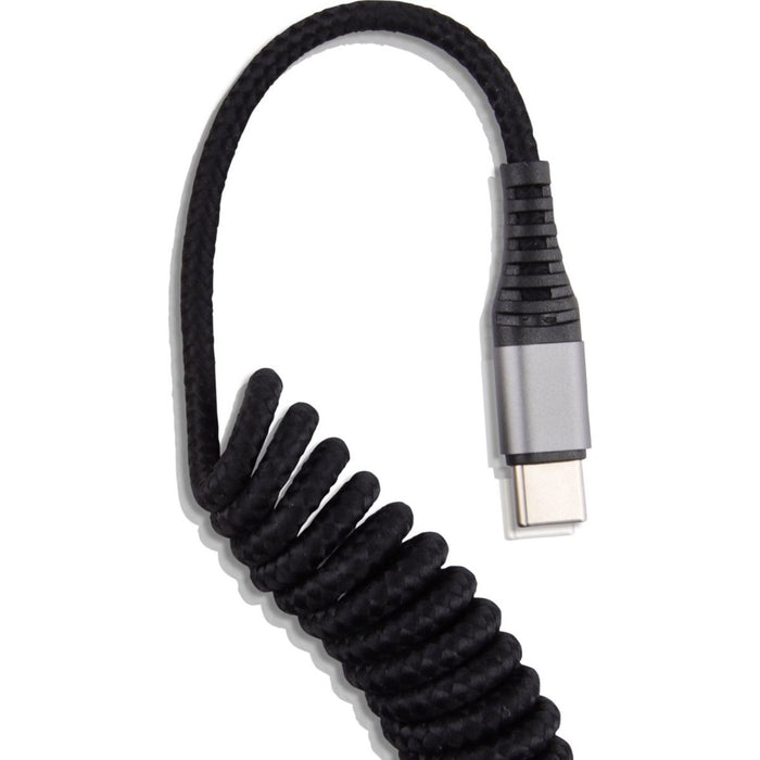 USB-C Kabel 1.5M - Autolader USB-C - Krulsnoer Type-C voor Auto - Gevlochten Nylon - Snellader Kabel - Fast en Quick Charge Oplaadkabel - Type C Naar USB-A - Oplaadsnoer Telefoon - Laptop