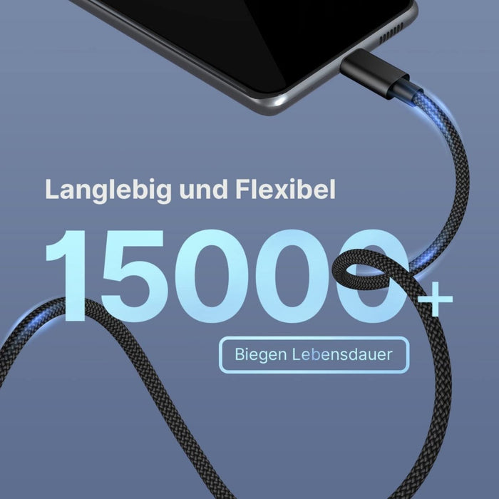 USB C Kabel - 2 Meter - 2 Stuks - USB-C Fast Charge - Snellader Samsung A53 - Geschikt voor Samsung Galaxy A53, A52, A51 - Kabels - Phreeze