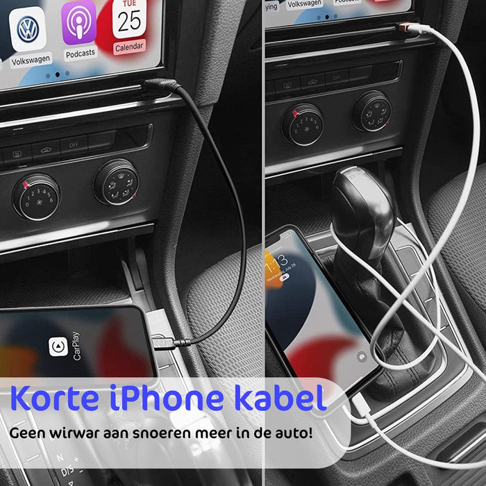 USB C Kabel iPhone Kort - 30 CM - Korte iPhone Oplader Kabel - Snellaadkabel - 20W - Zwart - Kabels - Phreeze