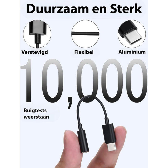 USB C naar Jack 3.5 mm Kabel Audio Analoog Plug & Play 1 meter Zwart USB C naar Jack 3.5 mm Kabel Audio Analoog Plug & Play 1 meter Zwart