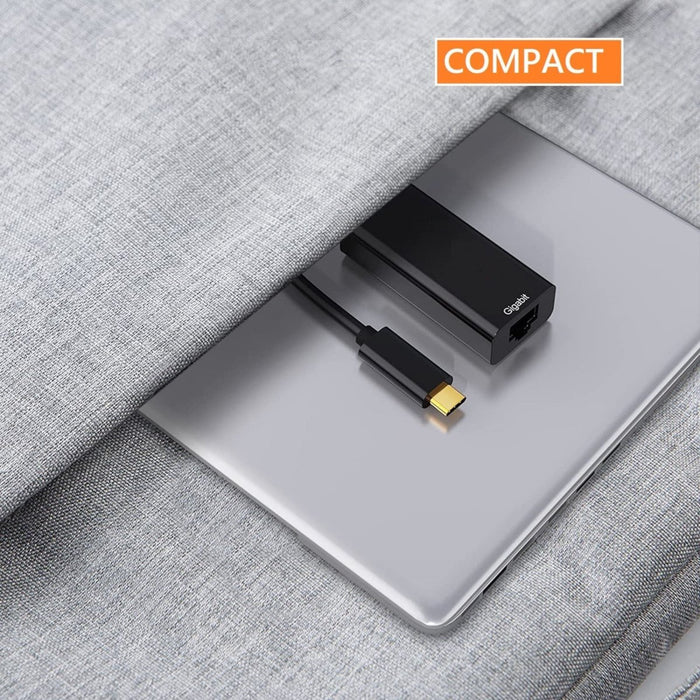 USB-C Naar Ethernet Adapter - Ethernet Kabel naar USB C - USB-C naar Internet Poort - 10/100/1000 Mbps Gigabit - Hoge Snelheid - Windows, Macbook, Linux, Nintendo Switch