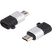 USB-C naar Micro-USB Adapter - Aluminium Design - USB C (Female) naar Micro USB B (Male) Phreeze™ Converter - Ondersteunt 2.4A snelladen en 480 Mbps data overdracht - Met Sleutelhanger - Zilver - Kabels - Phreeze