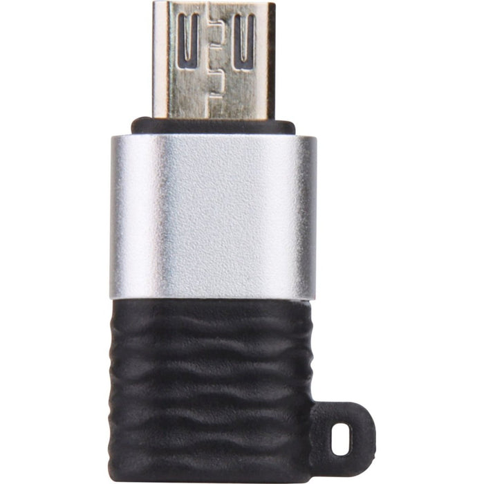 USB-C naar Micro-USB Adapter - Aluminium Design - USB C (Female) naar Micro USB B (Male) Phreeze™ Converter - Ondersteunt 2.4A snelladen en 480 Mbps data overdracht - Met Sleutelhanger - Zilver - Kabels - Phreeze