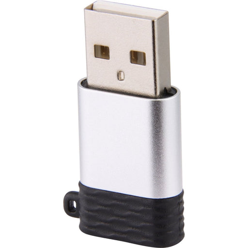 USB-C naar USB-A Adapter - Aluminium Design - USB C (Female) naar USB A (Male) Phreeze™ Converter - Ondersteunt 2.4A snelladen en 480 Mbps data overdracht - Met sleutelhanger - Zilver - Kabels - Phreeze