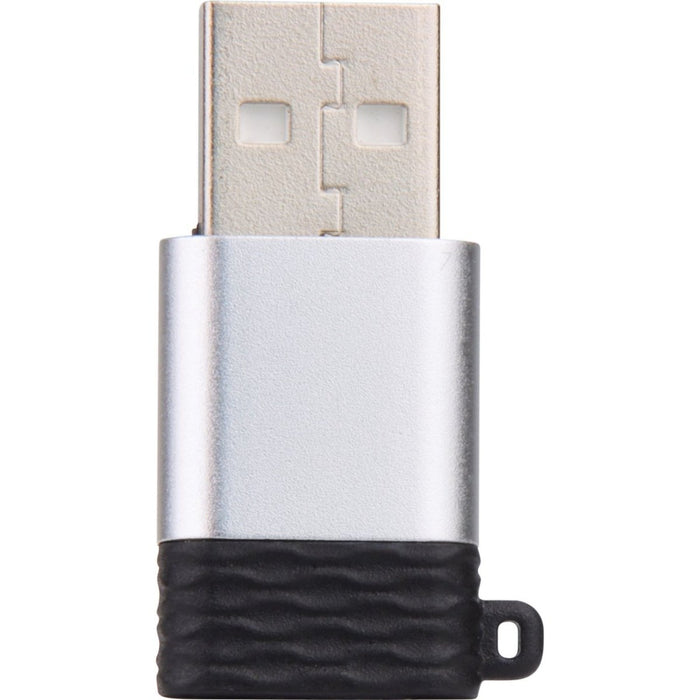 USB-C naar USB-A Adapter - Aluminium Design - USB C (Female) naar USB A (Male) Phreeze™ Converter - Ondersteunt 2.4A snelladen en 480 Mbps data overdracht - Met sleutelhanger - Zilver - Kabels - Phreeze