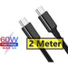 USB-C naar USB-C kabel - 2M - Geschikt voor USB-C Stekker / Adapter - Snellaadkabel Samsung S21 / S21FE / S21 Plus / S21 Ultra / A52 / A72 / A53 / A73 / A51 / A50 / A11 / A12 / A21 / A21s / A02s - Kabels - Phreeze