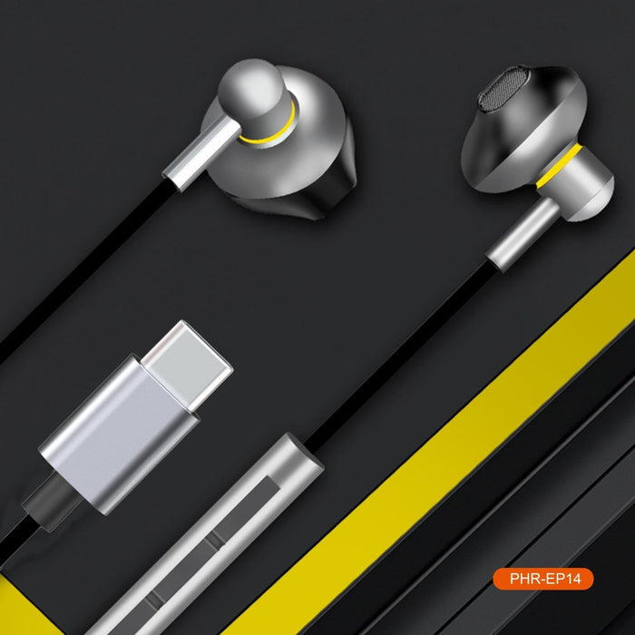 USB-C Oortjes met Draad en Microfoon - Type C EarPhones - Geschikt voor Samsung S22, S21, S20 Ultra, Huawei en OnePlus - Oordopjes - Phreeze