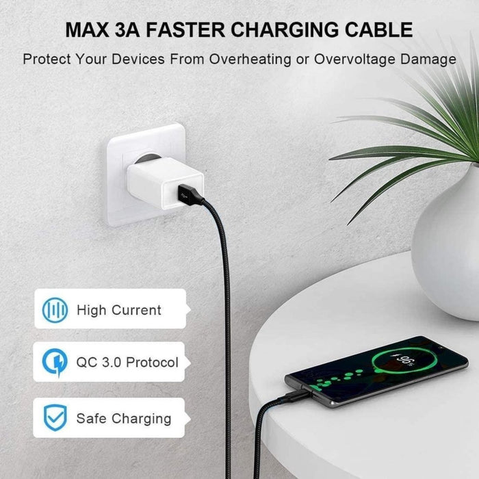 USB Data en Oplaadkabel – USB-C - 1M Kabel - 2.4A Snellaadfunctie - USB Charging Cable - Oplaadkabel Samsung - Samsung Oplader - Samsung Oplaadkabel - Samsung Oplaadkabel