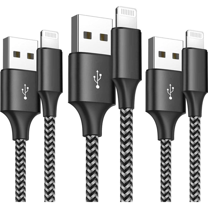 USB naar Apple Lightning Snellader - 2 Meter - iPhone en iPad Lader - Extra Sterk - 3PACK - Gecertificeerd - Oplader voor Apple iPhone en iPad