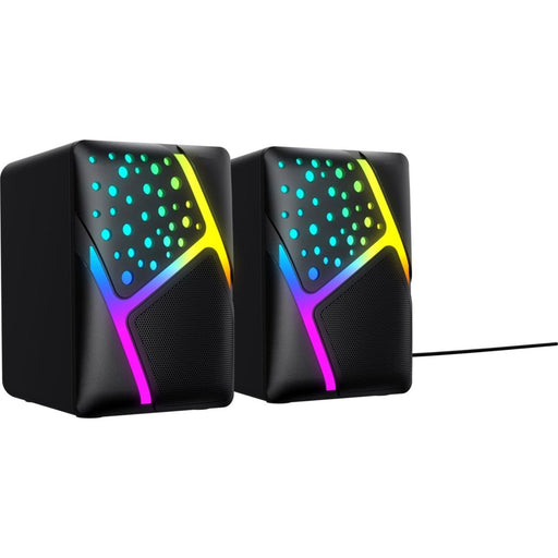 USB Speaker RGB - PC - 2.0 - Jack 3.5mm - USB voeding - 2x3 Watt - Zwart - Phreeze - RGB Verlichting - Computer - Phreeze