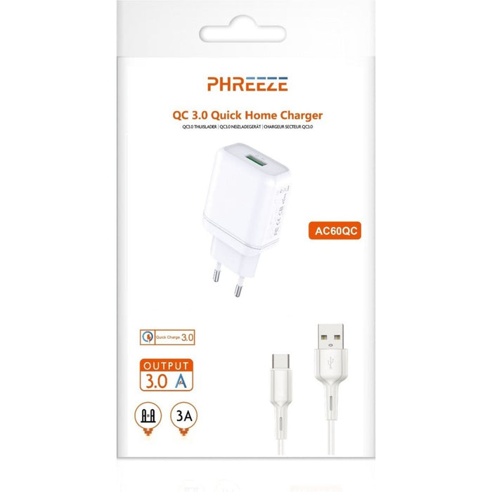 USB Stekker met USB-C Kabel 2 Meter - Snellaadfunctie - Oplaadsnoer - Oplader - Snellaadfunctie - USB Oplader - Samsung Snellader - Oplader Samsung - Fast Charging - Samsung Adapter - Samsung Snellader - Adapter USB - Adapter Universeel - PowerPort