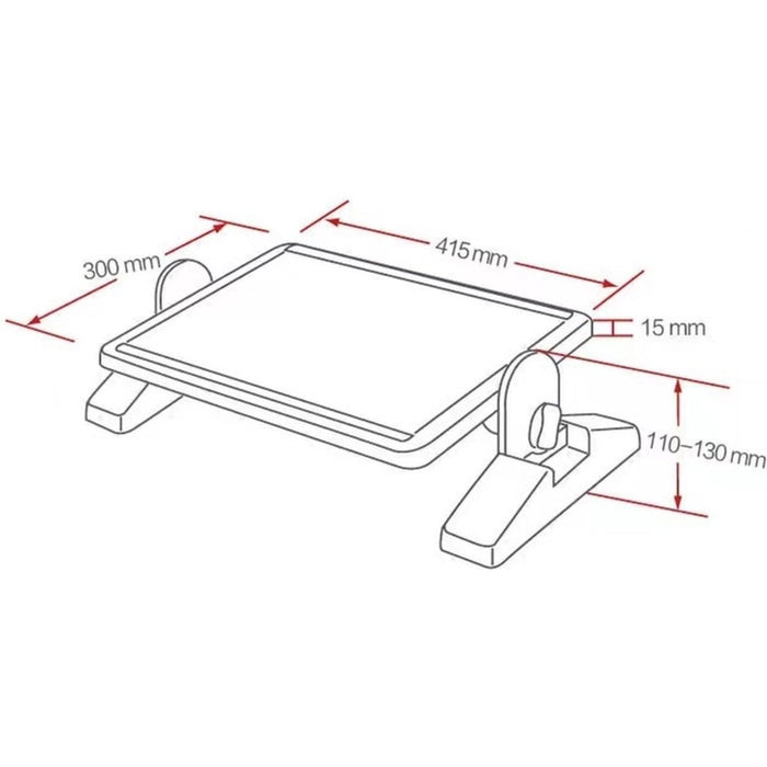 Voetensteun Bureau Ergonomisch - DIN 4556 Norm - Bureau Accessoires - Ergonomische Voeten Steun - Voetenbankje Verstelbaar - Anti Slip Foot Rest - Voetenbankje - Gadgets - Phreeze