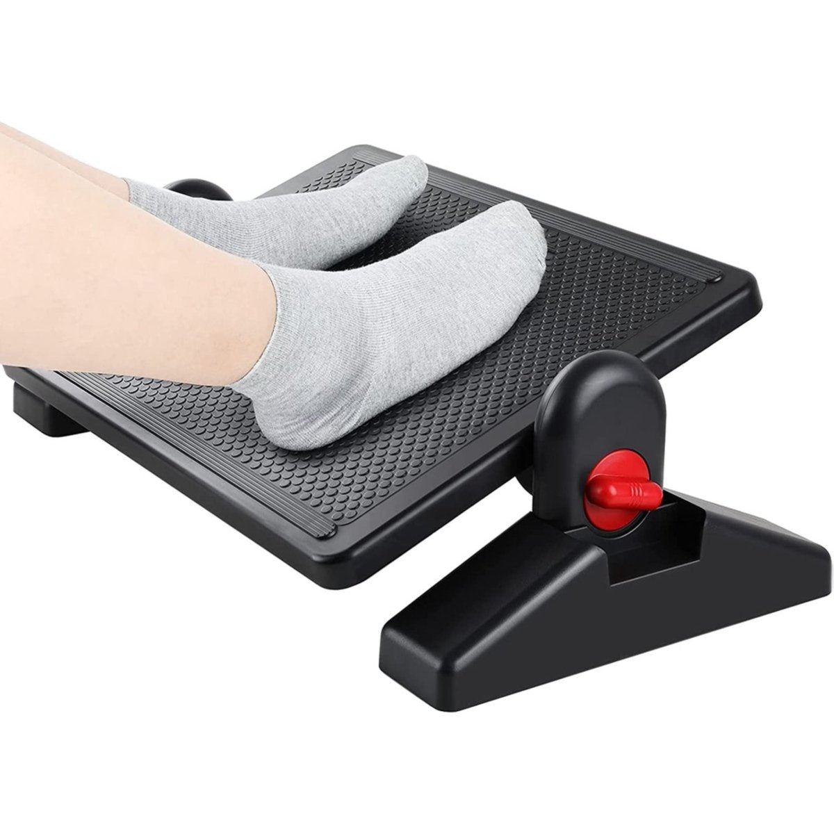 HUANUO Verstelbare voetensteun, ergonomische bureau-voetensteun met massagefunctie, 3 verstelbare hoogte en hoek, antislip voor kantoor en thuis